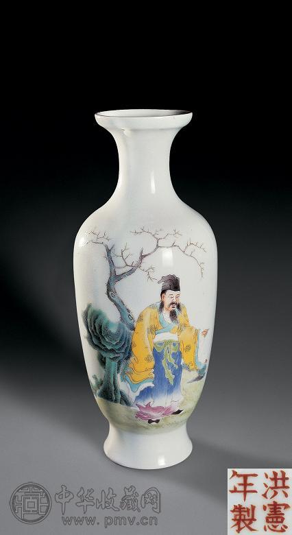 民国 粉彩人物观音瓶