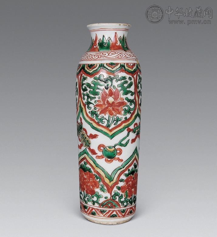 清早期 五彩花卉瓶