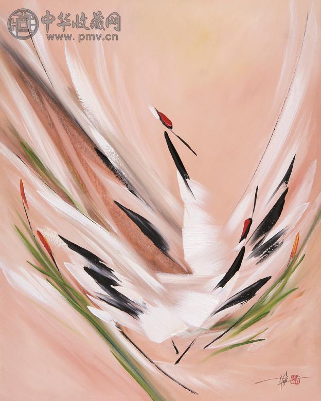 陈泇元 鹤舞千年5 布面 油画