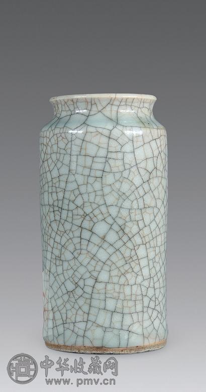 清乾隆 仿哥釉筒瓶