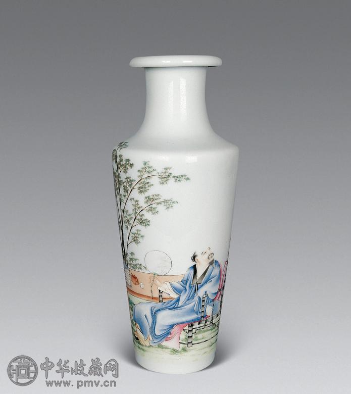 民国 粉彩高士图瓶