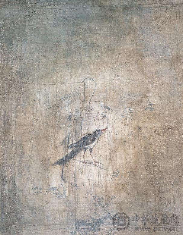 周海峰 2006年作 画眉 布面 油画