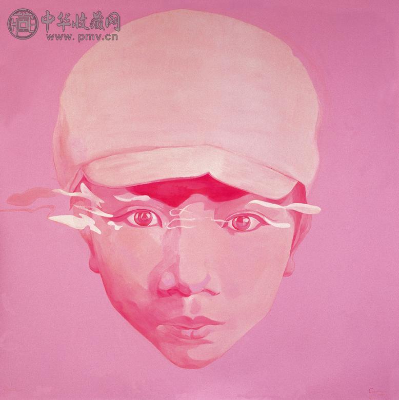 蔡明 男孩 布面油画