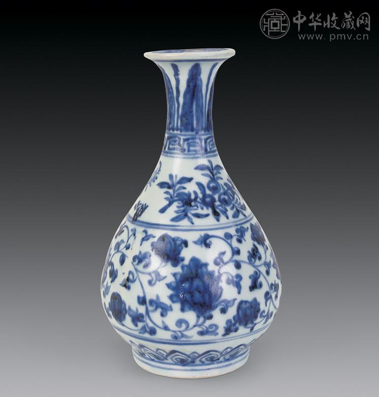 明 青花缠枝莲纹玉壶春瓶
