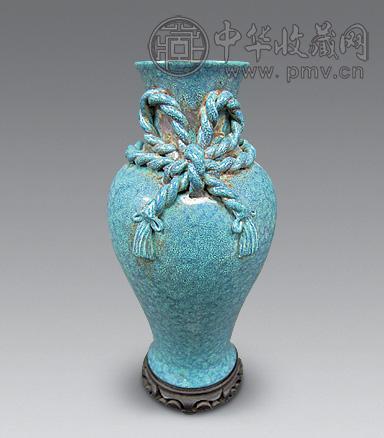 清 芦均寿带瓶连座