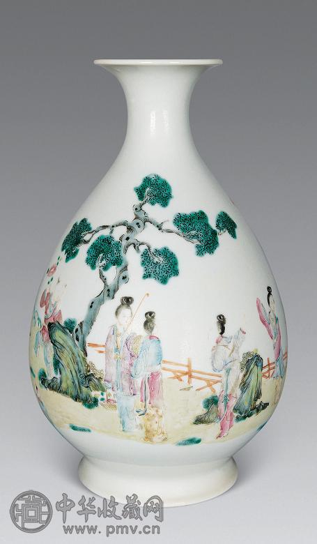 清光绪粉彩仕女玉壶春瓶收藏资讯|艺术家|书画家|书画名人|书法家-中华