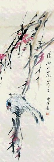 虚谷 花鸟 立轴 设色纸本