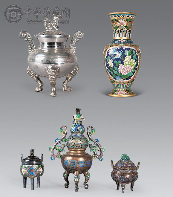 景泰蓝瓶 熏 钖熏(5个)