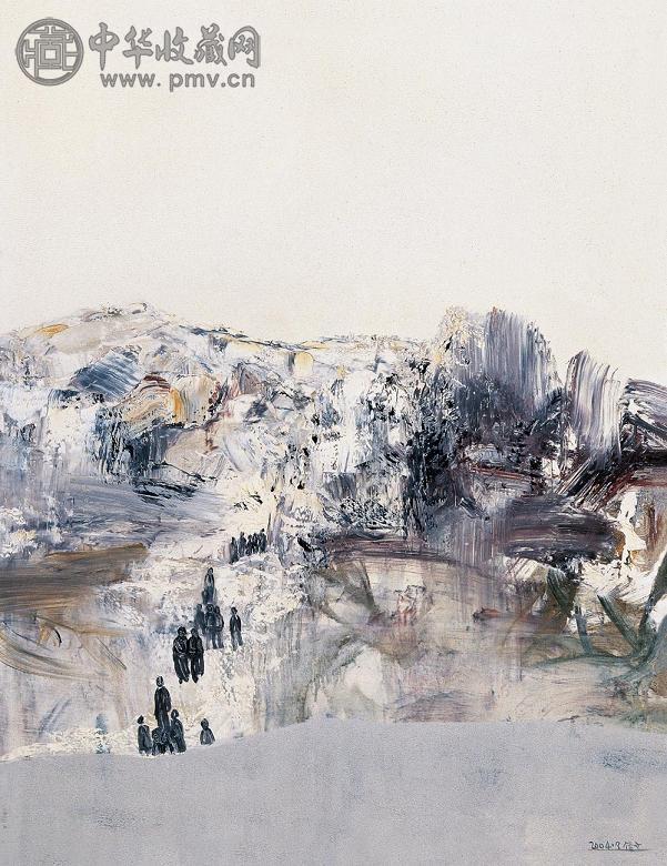 任传文 2004年作 雪野黎明 布面油画