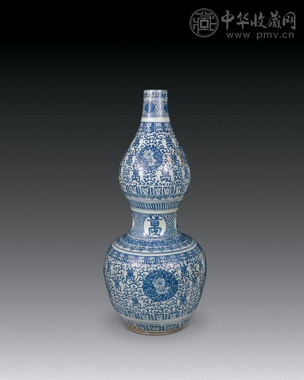 明万历 青花万寿葫芦瓶