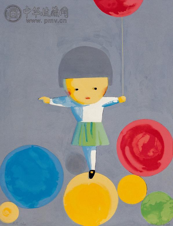 刘野 2001年作 气球 纸本版画