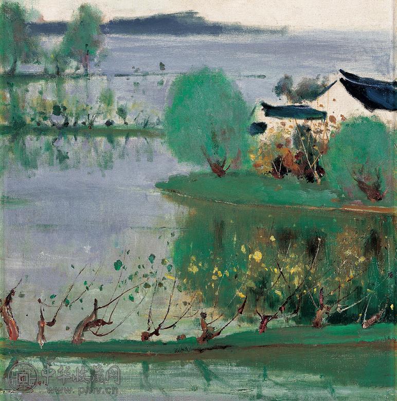 苏天赐 1991年作 江南四月 布面油画