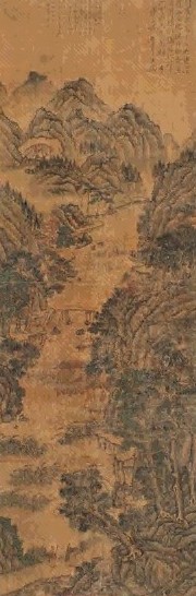 王鉴 磴道倚节图 立轴 设色绢本