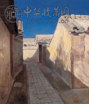 程园安 1995年作 胡同 布面油画