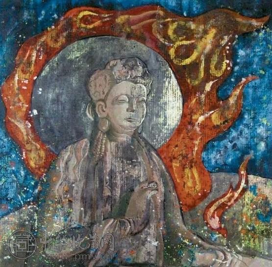 王乃壮 佛像 镜心 设色纸本