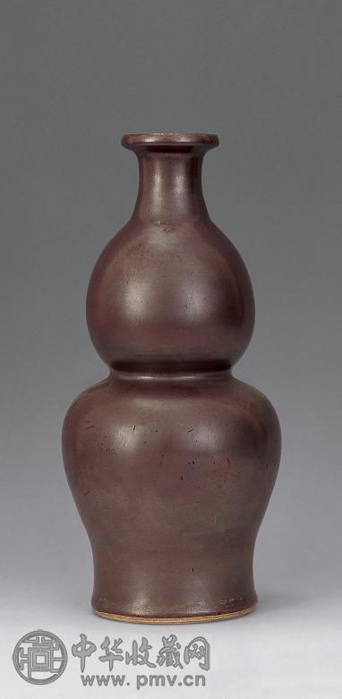 清 紫金釉葫芦瓶