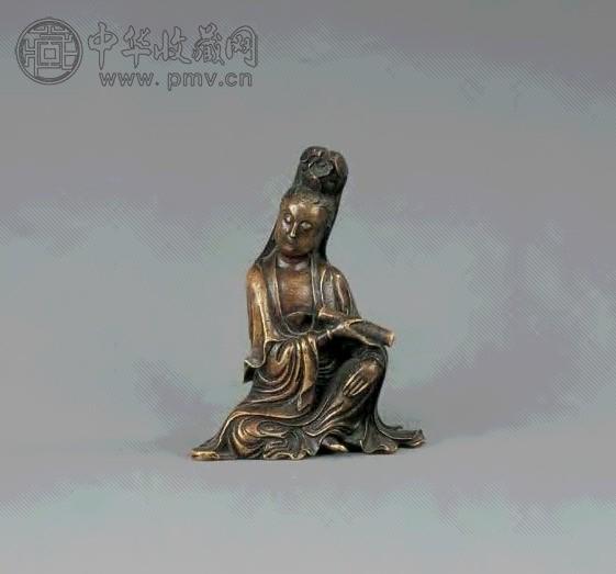 清 铜持经观音坐像