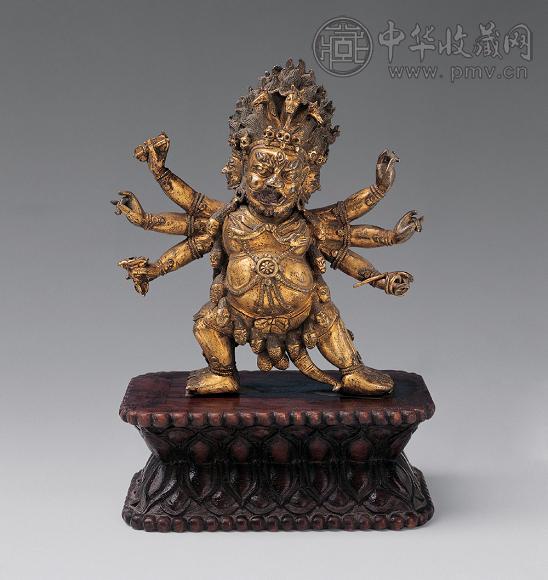清 铜鎏金密修马头金刚像