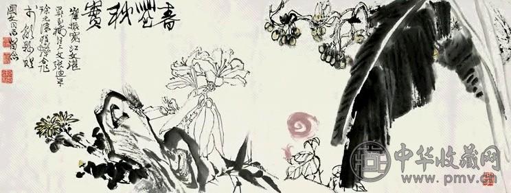 程十发 春华秋实 镜片 设色纸本