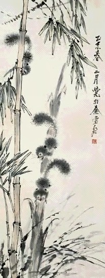 虚谷 松鼠 立轴 水墨纸本