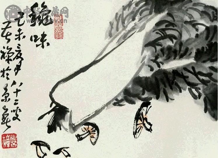 李苦禅 1979年作 秋味图 镜心 设色纸本