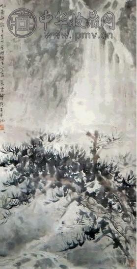 傅抱石 山水 立轴 设色纸本