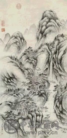 山水 立轴 水墨纸本
