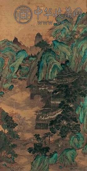 仇英(传) 青绿山水 立轴 设色绢本