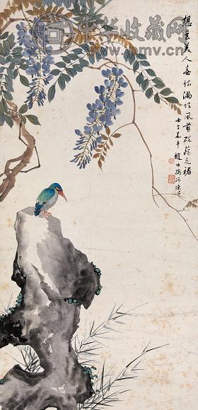 赵叔孺 壬午(1882年)作 花鸟 立轴 设色纸本