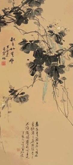 于希宁 花卉 立轴 设色纸本