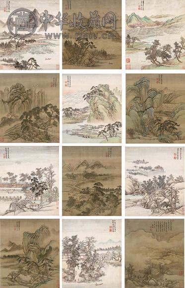 王翚 一七零七年作 陆放翁诗意图 册页(12开) 设色或绢本