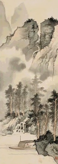 陈少梅 卧听林泉 立轴 设色绢本