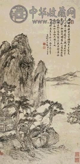 王宸 丙辰(1796年)作 夏山图 立轴 水墨纸本