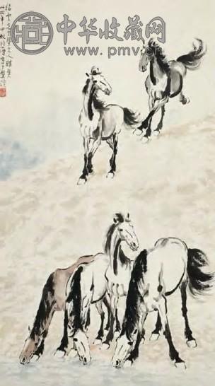 徐悲鸿 近现代 六骏图 轴