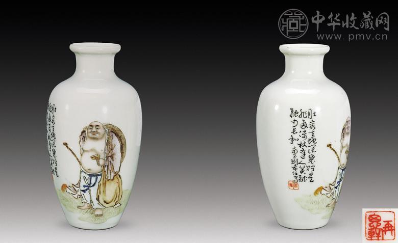 民国 粉彩人物瓶