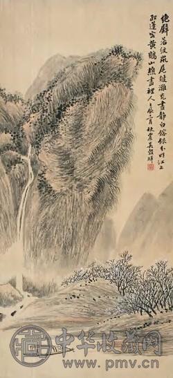 吴穀祥 1892年 晴岚绝涧图 立轴 设色绢本
