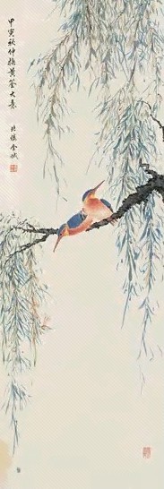 金城 1914年作 花鸟 立轴 设色纸本