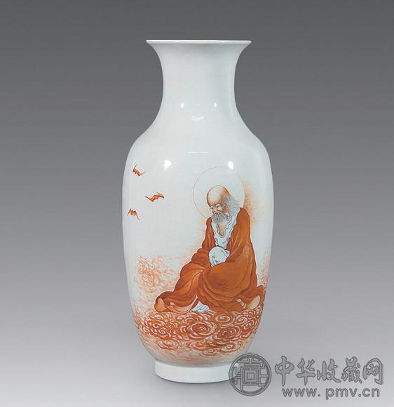 民国 粉彩“无量寿佛”纹瓶