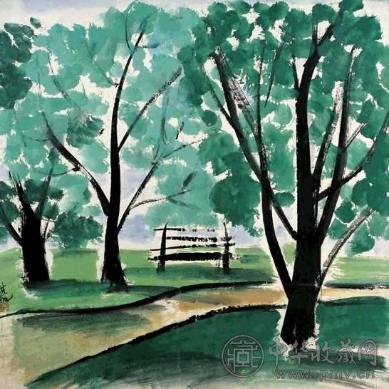 林风眠 风景 镜心 设色纸本