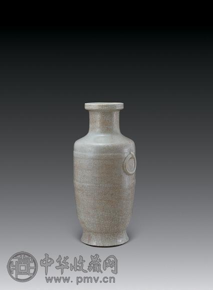 清乾隆 哥瓷环耳瓶