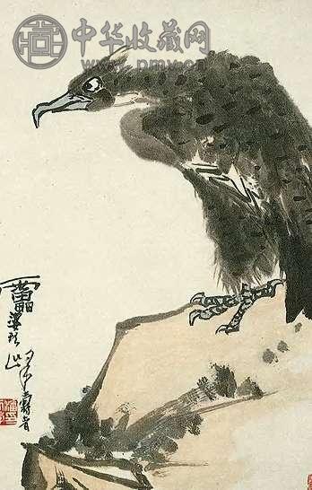 潘天寿 鹰石 轴