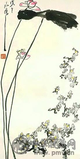 丁衍庸 仲夏蛙鸣 轴