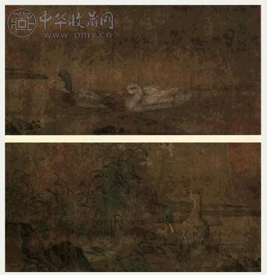 五鸭图 镜心 设色绢本