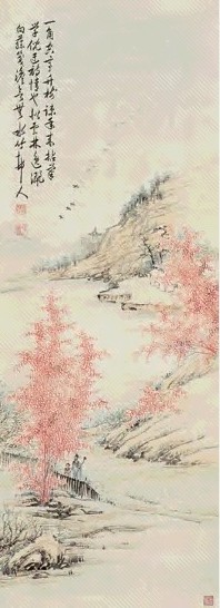 徐世昌 山水 立轴 设色绢本