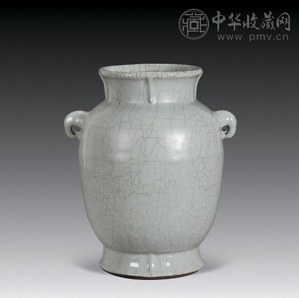 清雍正 哥釉象耳瓶