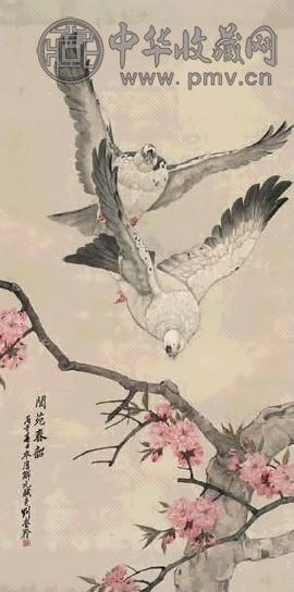 刘奎龄 丙子(1936年)作 阆苑春韶 镜心 设色绢本