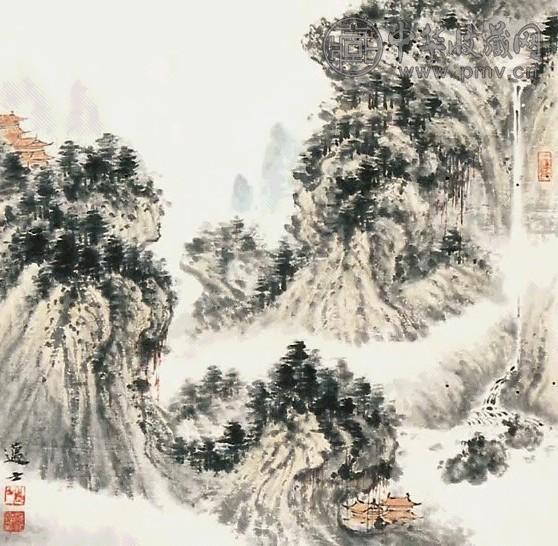 沈迈士 山水 镜心 纸本