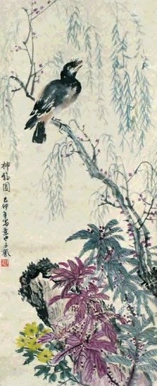 陈子奋 花鸟 立轴 设色纸本