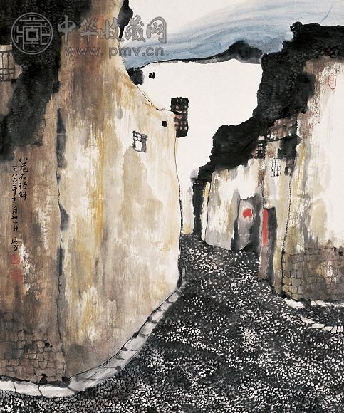 杨延文 1989年作 山水 镜心 设色纸本