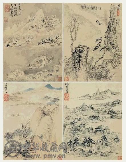 石涛 山水 册页(10开选4)
